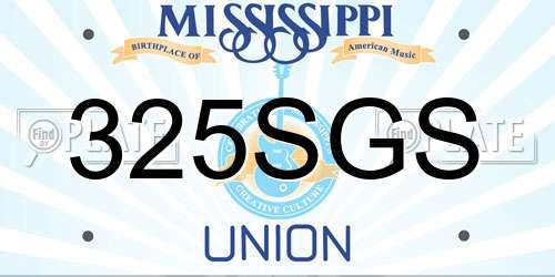 325SGS Mississippi License Plate