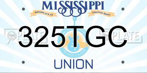 325TGC Mississippi License Plate