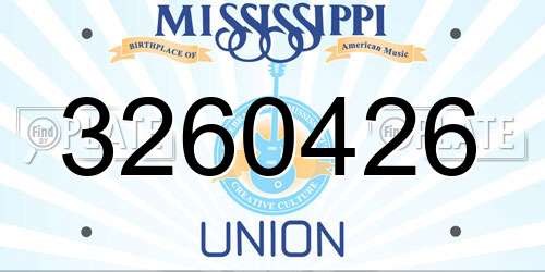 3260426 Mississippi License Plate