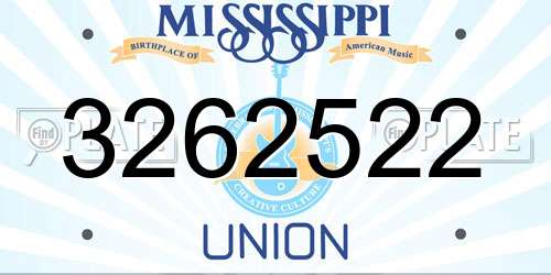 3262522 Mississippi License Plate