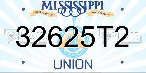 32625T2 Mississippi License Plate