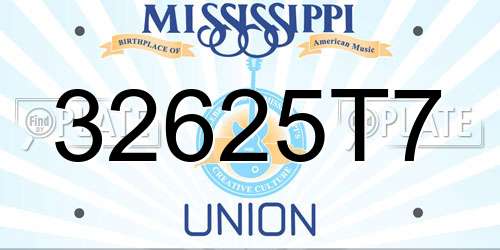 32625T7 Mississippi License Plate