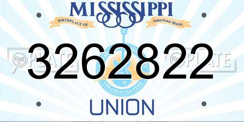 3262822 Mississippi License Plate