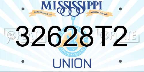 32628T2 Mississippi License Plate