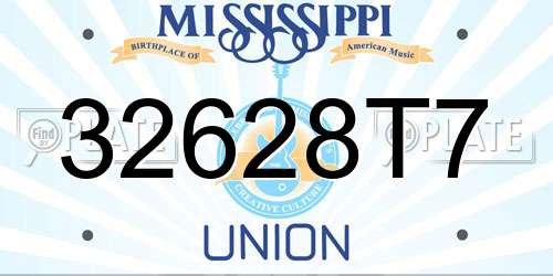 32628T7 Mississippi License Plate