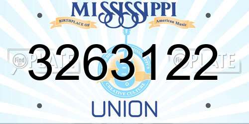 3263122 Mississippi License Plate