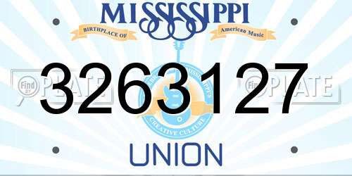 3263127 Mississippi License Plate