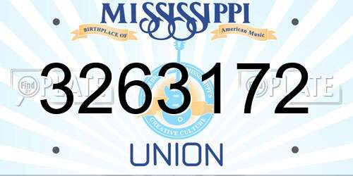 3263172 Mississippi License Plate
