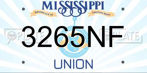 3265NF Mississippi License Plate