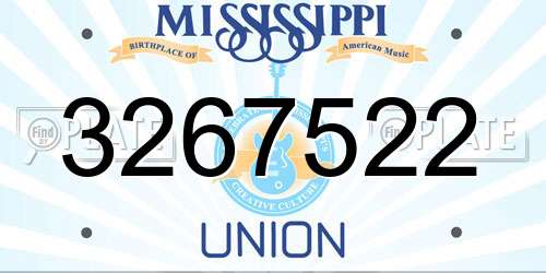 3267522 Mississippi License Plate