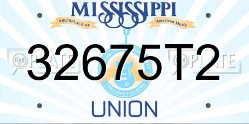 32675T2 Mississippi License Plate