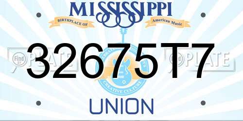32675T7 Mississippi License Plate