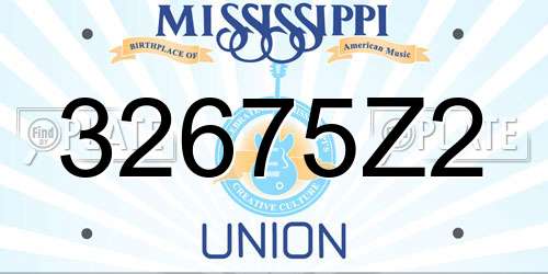 32675Z2 Mississippi License Plate