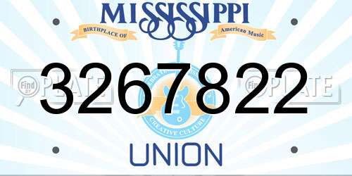 3267822 Mississippi License Plate