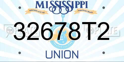 32678T2 Mississippi License Plate