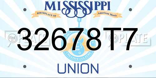 32678T7 Mississippi License Plate