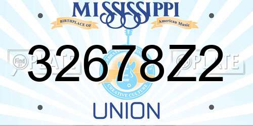 32678Z2 Mississippi License Plate