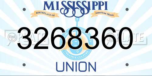 3268360 Mississippi License Plate