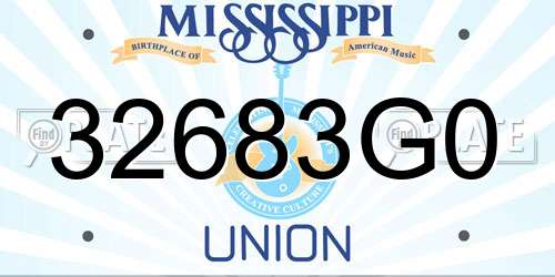 32683G0 Mississippi License Plate