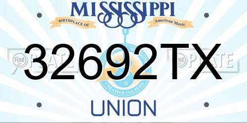 32692TX Mississippi License Plate