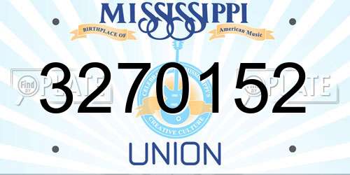 3270152 Mississippi License Plate