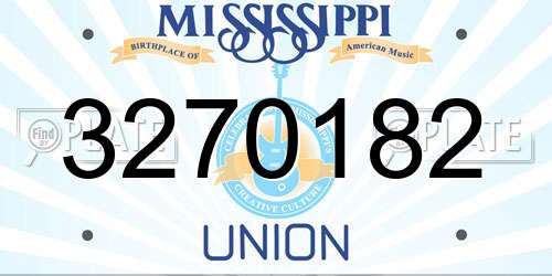 3270182 Mississippi License Plate