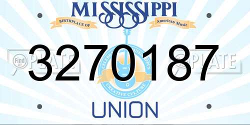 3270187 Mississippi License Plate