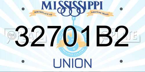 32701B2 Mississippi License Plate