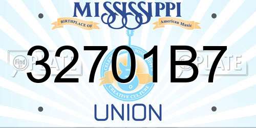 32701B7 Mississippi License Plate