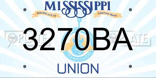 3270BA Mississippi License Plate