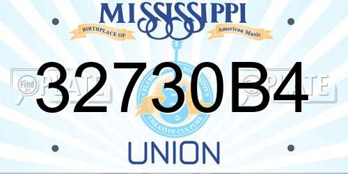 32730B4 Mississippi License Plate