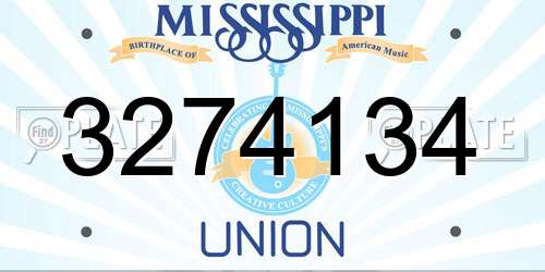 3274134 Mississippi License Plate