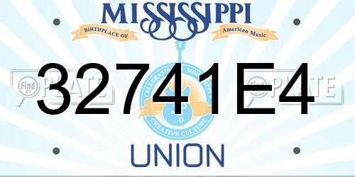 32741E4 Mississippi License Plate