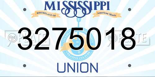 3275018 Mississippi License Plate