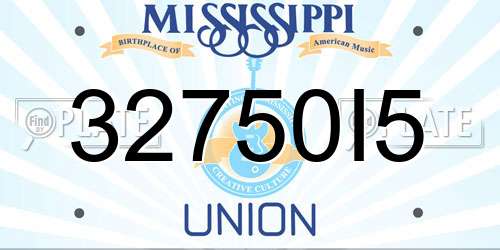 32750I5 Mississippi License Plate