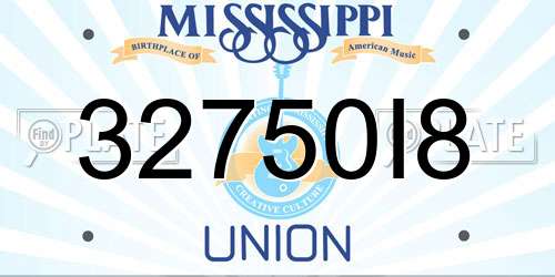 32750I8 Mississippi License Plate
