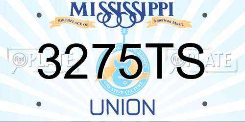 3275TS Mississippi License Plate