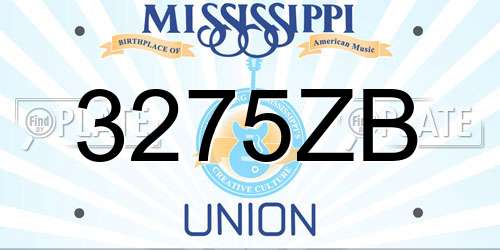 3275ZB Mississippi License Plate