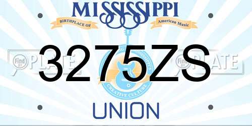 3275ZS Mississippi License Plate