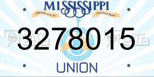 3278015 Mississippi License Plate