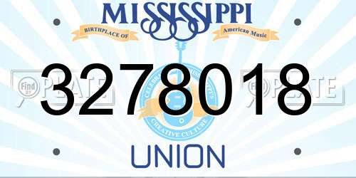 3278018 Mississippi License Plate
