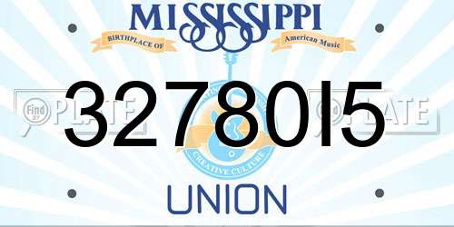 32780I5 Mississippi License Plate