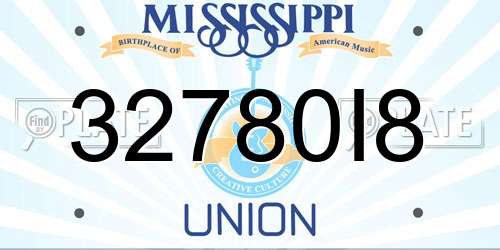 32780I8 Mississippi License Plate