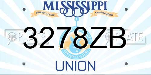 3278ZB Mississippi License Plate