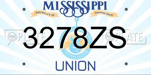 3278ZS Mississippi License Plate
