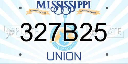 327B25 Mississippi License Plate