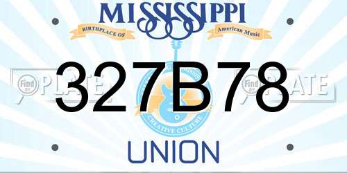 327B78 Mississippi License Plate