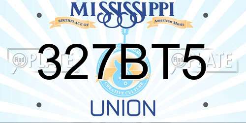 327BT5 Mississippi License Plate