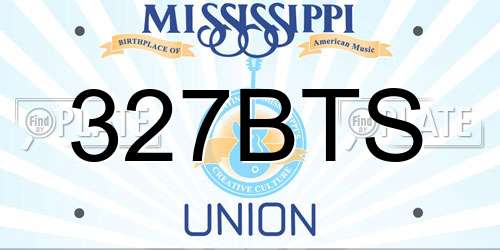 327BTS Mississippi License Plate