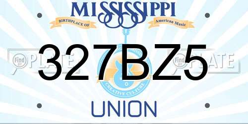 327BZ5 Mississippi License Plate